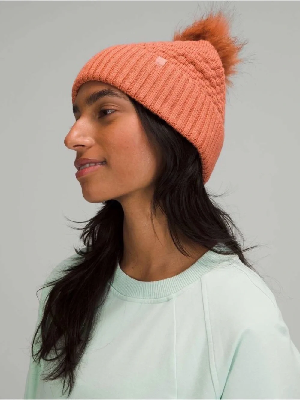 NWOT New Lululemon Bubble Knit Pom Beanie Pink Savannah